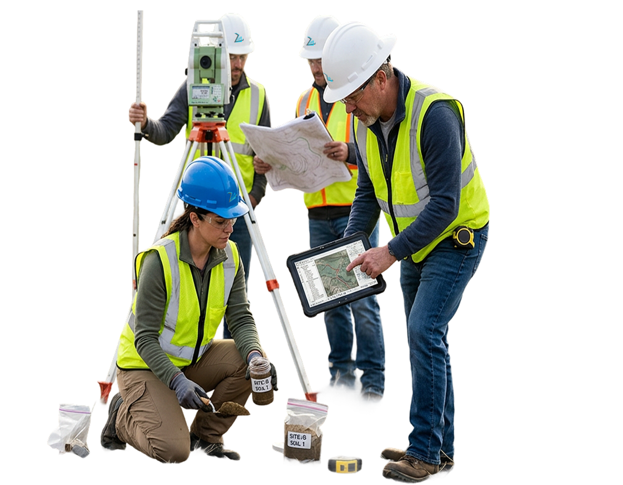 Engineers conducting a site assessment on a construction project
