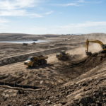 Graded construction site with more than one acre of disturbed soil requiring SWPPP coverage under California's Construction General Permit.